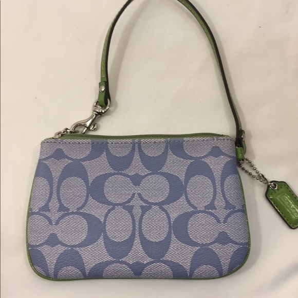 Like New Coach Wristlet Blue Green Bone colors - Picture 5 of 10